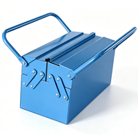 Boîte à outils cantilever en aluminium multi-plateaux pliable, étanche, avec système de verrouillage automatique, 3 compartiments, pour rangement extérieur personnalisé