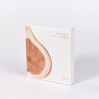 Boîte d'emballage blanche personnalisée, légère, recyclable, écologique, durable, motif fruits, fond auto-verrouillant