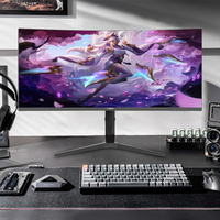 Monitor de Juegos LCD Curvo de 34 Pulgadas, Venta Directa, 1ms, 100/165/180hz, Adaptive Sync/Low Blue Light, Pantalla para PC con Soporte Elevador, 4K