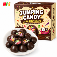 Bombes au chocolat fourrées de bonbons pétillants colorés, enrobées de chocolat noir, avec un cœur croquant surprise, fabrication en gros pour marques privées
