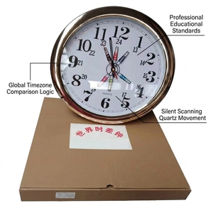Reloj de Demostración de Zonas Horarias Mundiales, Instrumento Educativo de Geografía para el Aprendizaje de la Diferencia Horaria - Product Image 3