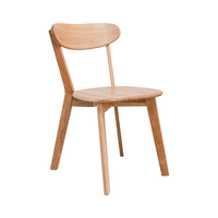 Chaise de salle à manger en bois massif couleur bois clair, chaise d'appoint en bois au design simple pour la maison, la cuisine et les services de restauration