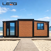 Maison préfabriquée extensible résistante aux ouragans, 3-4 chambres, villa conteneur pliable en acier léger pour hôtel-resort et camping