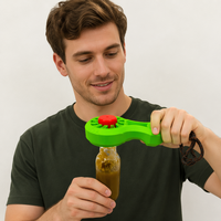 Ouvre-bouteille multifonction 5 en 1 - Portable, réutilisable, léger, durable, en plastique, outil de cuisine, design ergonomique pour une ouverture facile