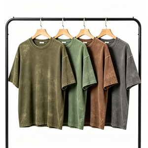 Camiseta de Hombre de Primera Calidad, 100% Algodón, Lavado Ácido, Cuello Redondo, Hombros Caídos, Personalizable con Logotipo, Premium - Product Image 1