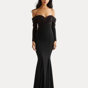 Robe de soirée élégante originale, tenue sexy, robes de cocktail, robe moulante pour femmes, robe élégante noire à enrouler - Product Image 1