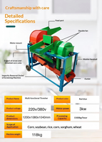 Décortiqueuse de maïs pour la ferme, machine de traitement des grains 3KW 220V 380V