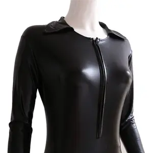 Ninghao Erotic Zipper Long-Sleeved Toy Clothes Coated With Rubber Stretch Adult Products Female Pole Performance Clothing