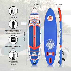 Tabla de <span class=keywords><strong>SUP</strong></span> Inflable Tourus de 11 Pies y 6 Pulgadas, Resistente, con Tecnología de Costuras de Alta Resistencia, Personalizable - Product Image 3