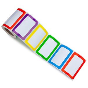5 Colors Blank <b>Name</b> <b>Stickers</b> 500 <b>Labels</b> Per Roll Removable Adhesive - Product Image 3