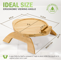 Nouveau design – Plateau de canapé individuel en bambou avec support de téléphone rotatif à 360° à clipser pour salon et cuisine (vente en gros)