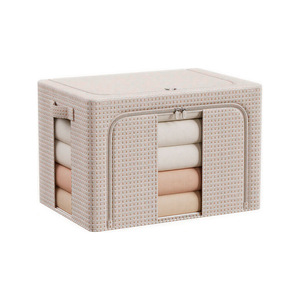 Yunjin Gebai Storage Box 66L Fabric Steel Frame Washable Clothing Organizer Rectangle Standing Type - Product Image 3