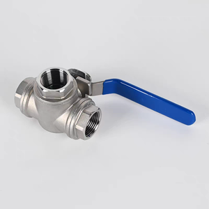 Válvula de bola fija manual de 3 vías de acero inoxidable 304 con rosca hembra, tipo T/L engrosada, rosca interna Q14F/Q15F-16P - Product Image 2