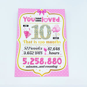 Folleto <span class=keywords><strong>de</strong></span> celebración <span class=keywords><strong>de</strong></span> <span class=keywords><strong>cumpleaños</strong></span> plegable personalizado | Lámina 3D UV y dorada con diseño troquelado - Product Image 6