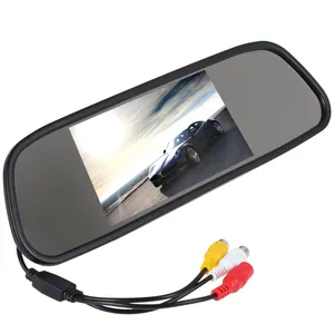 5 Inch Color TFT LCD Display Car Rear View Screen Mirror Monitor Auto Switch PAL/NTSC Detecting System 2 AC Input
