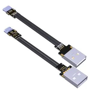 3A FPC FFC Ultra dünnes Flex band abgewinkeltes USB AM zu abgewinkeltem Micro-USB-Stecker abgewinkeltes Daten verlängerung kabel 3M