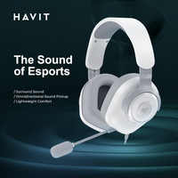 Casque de jeu filaire Havit H2230D de qualité esports, 50 mm, sensibilité de 116 dB, microphone flexible détachable, compatible avec PC