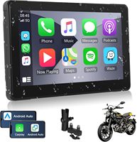 7 pouces 4G/GPS Tracker/TPMS/fil contrôle WIFI Android 10 sans fil moto Carplay moniteur Android Auto Bluetooth commande vocale