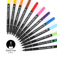 Stylo à pointe fine Mobee P-621, fabrication chinoise, vente en gros, écriture fluide, pointe fine 0,5 mm, marqueur fineliner multicolores brillant avec clip
