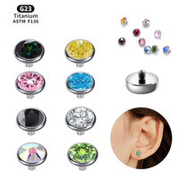Piercing de nez en titane ASTM F136 tendance, pierres en zircon 5A, boucles d'oreilles à filetage interne, labret, clous pour les lèvres, cartilage de l'oreille, tragus, bijoux