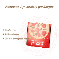 Boîte à Pizza ondulé en papier avec logo personnalisé, 6, 7, 8, 9, 10, 12 pouces, livraison d'usine, vente en gros, 50 pièces