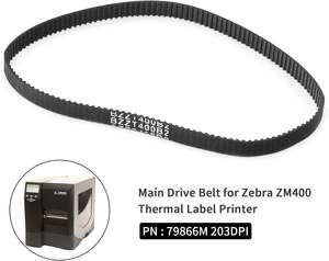 Courroie d'entraînement principale 79866M pour Zebra ZM400 ZM600 <span class=keywords><strong>ZT410</strong></span> ZT420 ZT411 ZT421 Courroie de transfert d'imprimante d'étiquettes thermiques <span class=keywords><strong>203dpi</strong></span>, P/N:20006 - Product Image 3