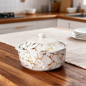 <span class=keywords><strong>Ensemble</strong></span> de marmites à soupe en céramique de luxe moderne, <span class=keywords><strong>soupière</strong></span> en porcelaine de restaurant avec couvercle et support - Product Image 6