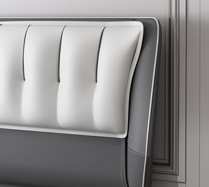 <span class=keywords><strong>Letto</strong></span> in pelle minimalista trapuntato queen size pannello a parete alta trapuntato di lusso a parete in <span class=keywords><strong>oro</strong></span> di lusso testiera king - Product Image 4