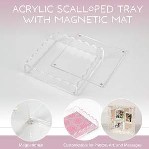 Venta al por mayor de fábrica, bandeja de acrílico en forma de abanico de fotos de tamaño personalizable con alfombrilla magnética - Product Image 3