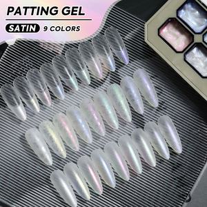 HONEY GIRL Nouveau Satin Pat Pat Gel 9 Couleur LED UV Soak-Off Style Français Vernis À Ongles Personnalisé <span class=keywords><strong>Nail</strong></span> <span class=keywords><strong>Art</strong></span> Peinture Privé Blooming Gel - Product Image 6