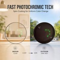 Lentilles photochromiques PC 1.56 résistantes aux chocs, protection UV420, anti-lumière bleue, revêtement par centrifugation, gris foncé, vente en gros directe usine