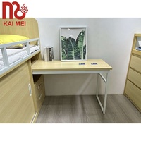 Lits en bois naturel Dortoir en métal Lit double Lit mezzanine avec bureau d'ordinateur