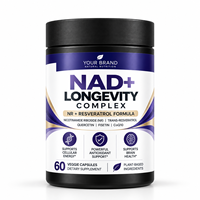Complément Alimentaire Anti-Âge OEM : Capsules de Complexe Longévité NAD+ NR Resvératrol Quercétine Fisétine CoQ10 Marque Blanche
