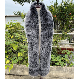 Bufandas mullidas de piel sintética de zorro con cuello de piel a la moda para mujer, bufanda de fiesta de noche para mujer, bufanda multicolor de piel sintética esponjosa para mujer - Product Image 2