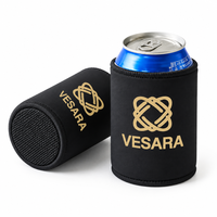 Porte-canette isotherme en néoprène avec fond collé, personnalisable avec logo, pour canettes et bouteilles