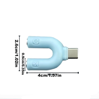 Adaptateur répartiteur de microphone et casque Type-C (conception en U, ABS et alliage d'aluminium) pour téléphones portables, ordinateurs, ordinateurs portables, haut-parleurs
