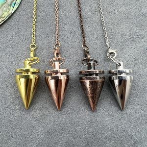 Nuovi arrivi accessori Reiki di buona qualità stile Vintage a forma di giroscopio in ottone metallo pendente pendolo pendolo per rabdomante - Product Image 6