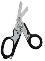 Ciseaux médicaux tactiques pliables - Trousse de premiers soins multifonctionnelle pour l'extérieur avec poignées noires/argentées