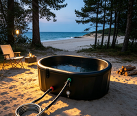 Baignoire Métallique Intégrale pour Jardin, Cour et Patio, Résistante aux Intempéries, Revêtement Anti-rouille, Idéale pour les Amateurs de Loisirs à Domicile