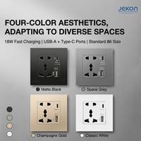 Prise murale universelle Y1 CZ 86 à 5 broches avec USB-A et USB-C 18W à charge rapide, AC110V-250V, quatre couleurs, pour hôtels et usage domestique