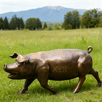 Statue décorative en bronze de sanglier sauvage, grande taille, pour extérieur, sculpture 3D, figurine Feng Shui, thème animal moderne, Noël