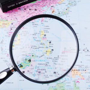 휴대용 107mm 돋보기 4X 6X 독서 유리 렌즈 로고 <span class=keywords><strong>OEM</strong></span> 라이트 안경 스팟 장착 유리 참신 맞춤형 어린이 블랙 - Product Image 5