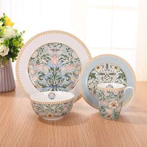 Ensemble de vaisselle en céramique populaire en gros, design floral de jardin, design de décalcomanie, ensemble de vaisselle en porcelaine - Product Image 1