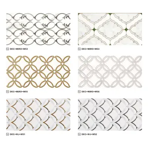 design patterned porcelain golden matte ceramic border tile foshan building materials wall ceramic gold tile Mosaic