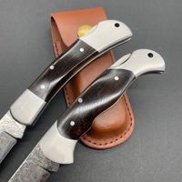 Hot Selling Rvs Vouwmes Hoge Hardheid Outdoor Camping Survival Hout Handvat Diy Barbecue Vlees Fruit 3 Jaar