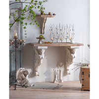 Accueil Décoration rustique antique européenne dessus en bois meubles latéraux de salon table console avec base en MgO