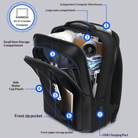 Tas Ransel Laptop Oxford Lintas Batas Baru 36-55L Pengisian Daya USB Tali Bahu Melengkung Bisnis Tahan Air Multifungsi Poliester