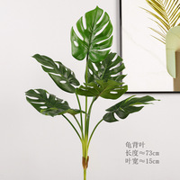 Ranting Tanaman Hijau Tropis Buatan 7 Daun Monstera Philodendron Daun Palem Pisang untuk Dekorasi Rumah Pesta Pernikahan