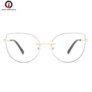 Vente en gros de montures sans monture de qualité supérieure branches légères lunettes pour femmes lunettes optiques en métal - Product Image 1