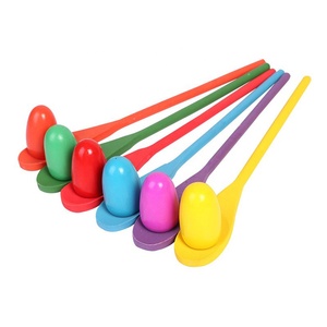 Jeu de relais amusant pour enfants en plein air, course aux œufs et cuillères en bois, jouets d'activités AT12147 - Product Image 1